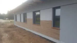 dom szkieletowy Prízemný z dachem dwuspadowym i garażem 170 m2 Poznań 14