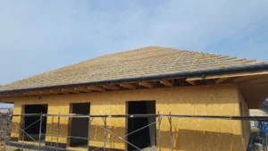 dom szkieletowy Prízemný z dachem dwuspadowym i garażem 170 m2 Poznań 15