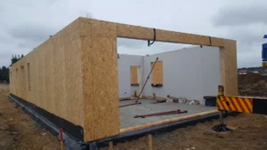 dom szkieletowy Prízemný z dachem dwuspadowym i garażem 170 m2 Poznań 11