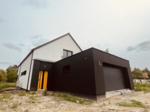 dom z użytkowym poddaszem, dachem dwuspadowym i garażem 190 m2 Warszawa 36